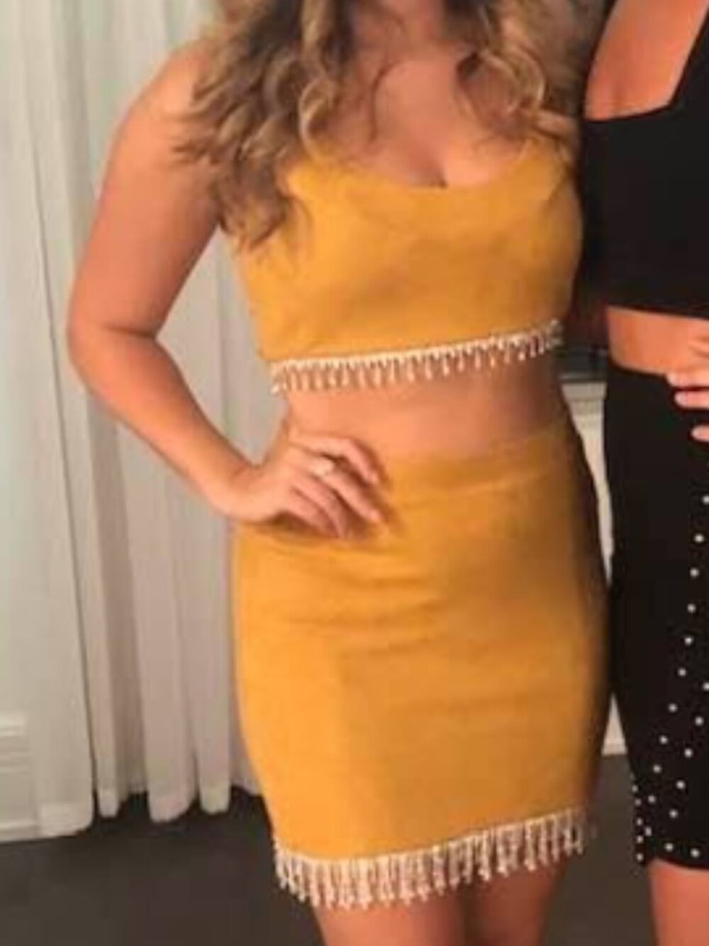 Sparkly Two Piece Suede Set